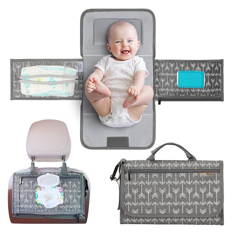 Guangzhou Source Factory Amazon Portable Baby Diaper Changing Pad Infant Hanging Bag Leak-Proof Design Waterproof Mat