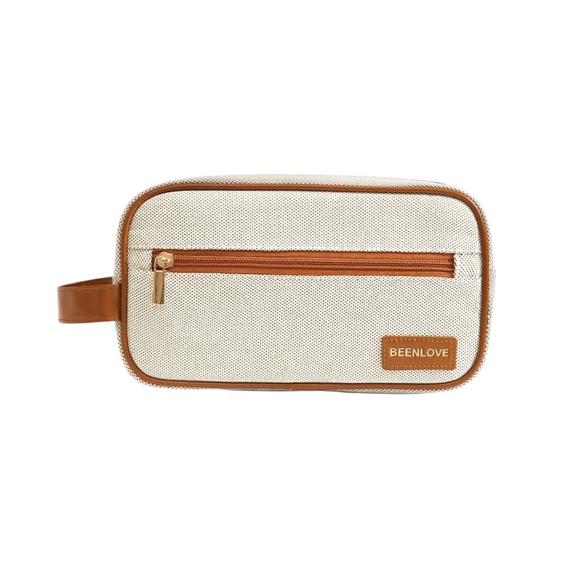Runhui New Men's Canvas Toiletry Bag Travel Organizer Handbag Cosmetic Bag Large Capacity Color-Blocking