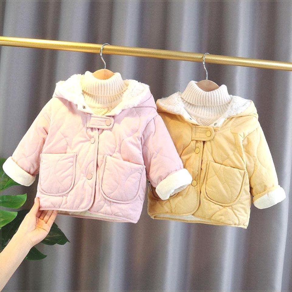 2025 New Style Winter Cotton-padded Jacket for Girls, Fleece-lined Baby Outerwear, Stylish Children's Winter Cotton-padded Clothing