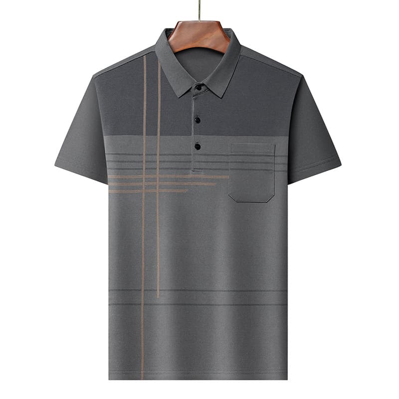 New men's short-sleeved t-shirt summer lapel middle-aged men's half-sleeved casual breathable t-shirt dropshipping