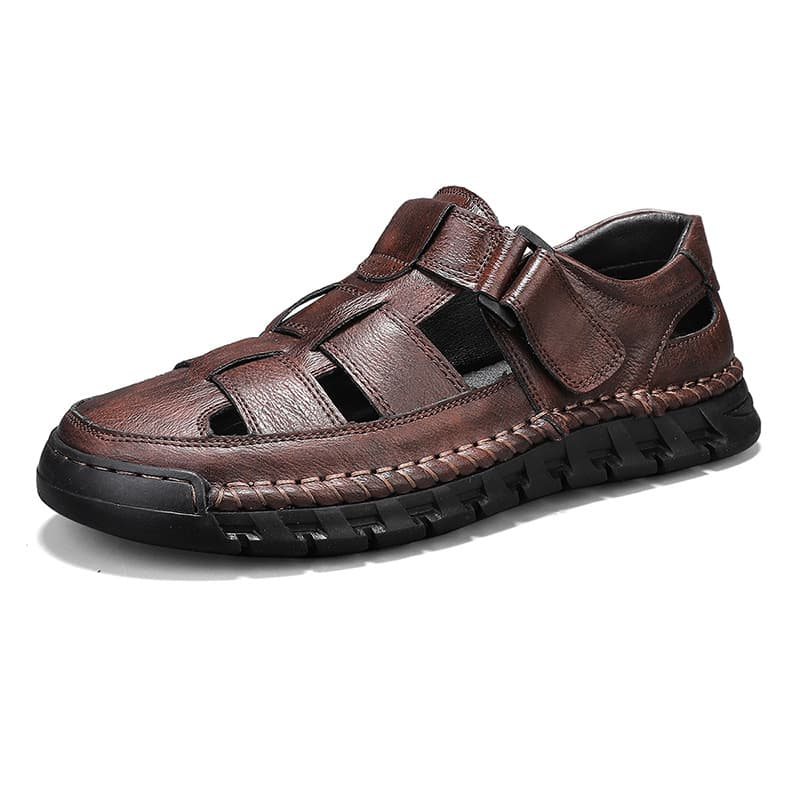 Summer Men's Sandals Outdoor Beach Shoes Large Size Cross-border Sandals Closed-toe Sandals Genuine Leather Slippers Export Men's Sandals