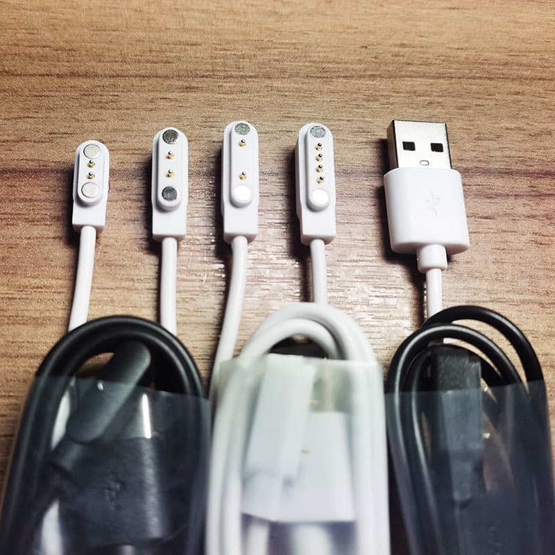 Waterproof and Moisture-Proof Magnetic Charging Cable for Bluetooth Glasses, 1-to-2 Magnetic Charging Cable with Spring-Loaded Pins