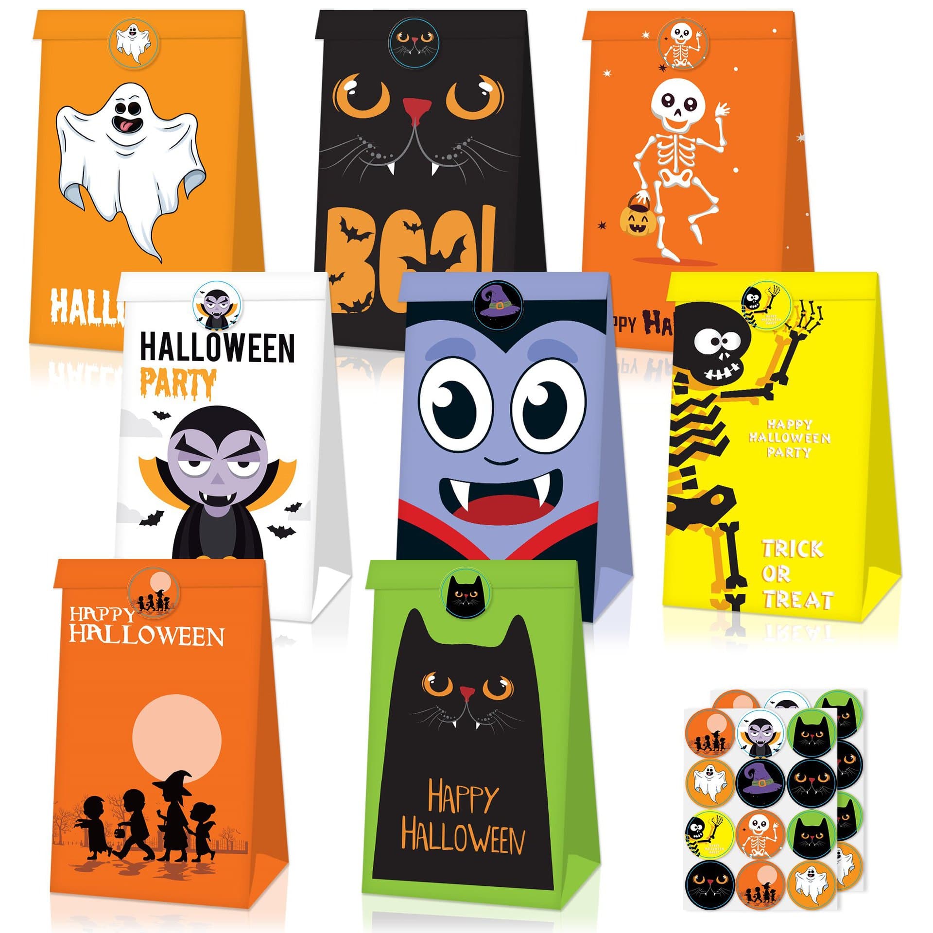 New Style Paper Bag Flat Bag Halloween Gift Bag Children's Holiday Party Cute Candy Bag
