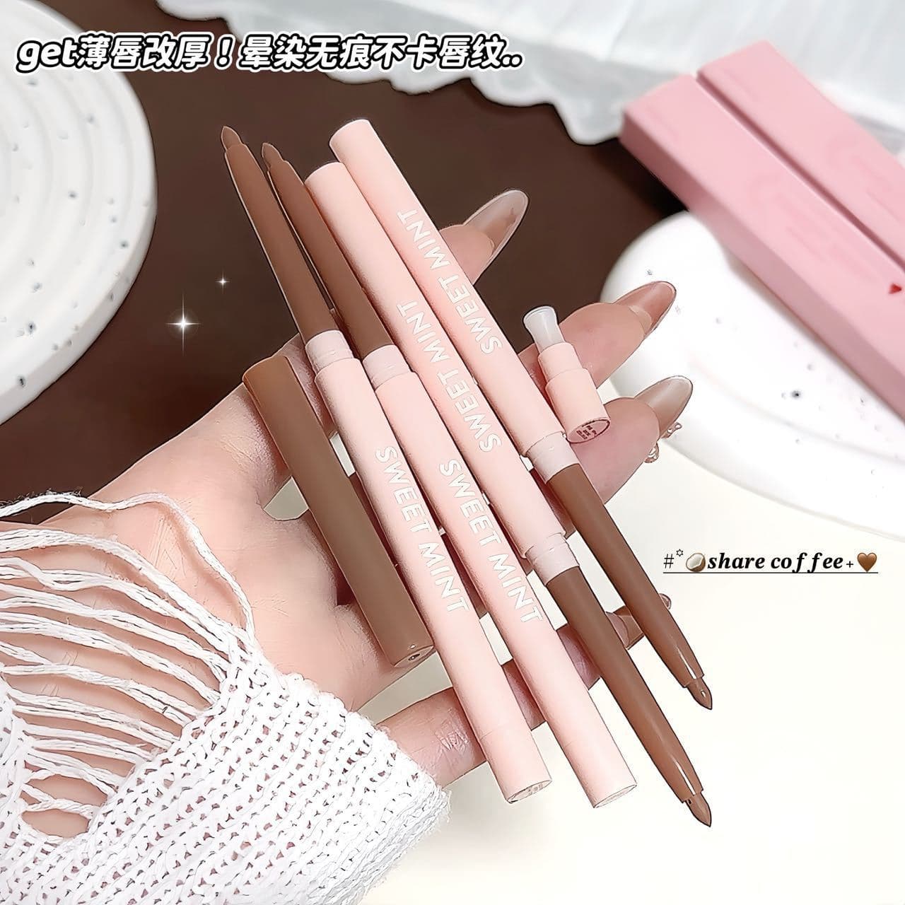 SWEET MINT Lip Liner Pencil - Natural Matte Lip Contour, Plump Lip Effect, Long-Lasting, Smudge-Resistant