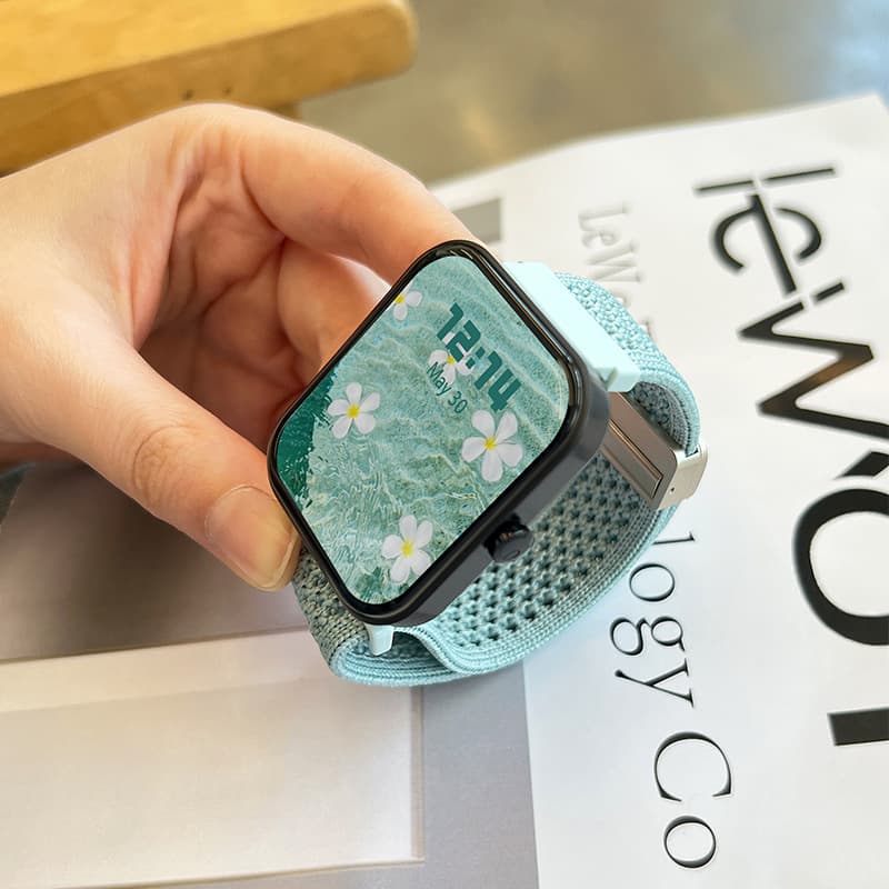 Compatible with Huawei Watch GT3/4/5 Pro Samsung 20/22mm New Hole Nylon Woven Magnetic Strap