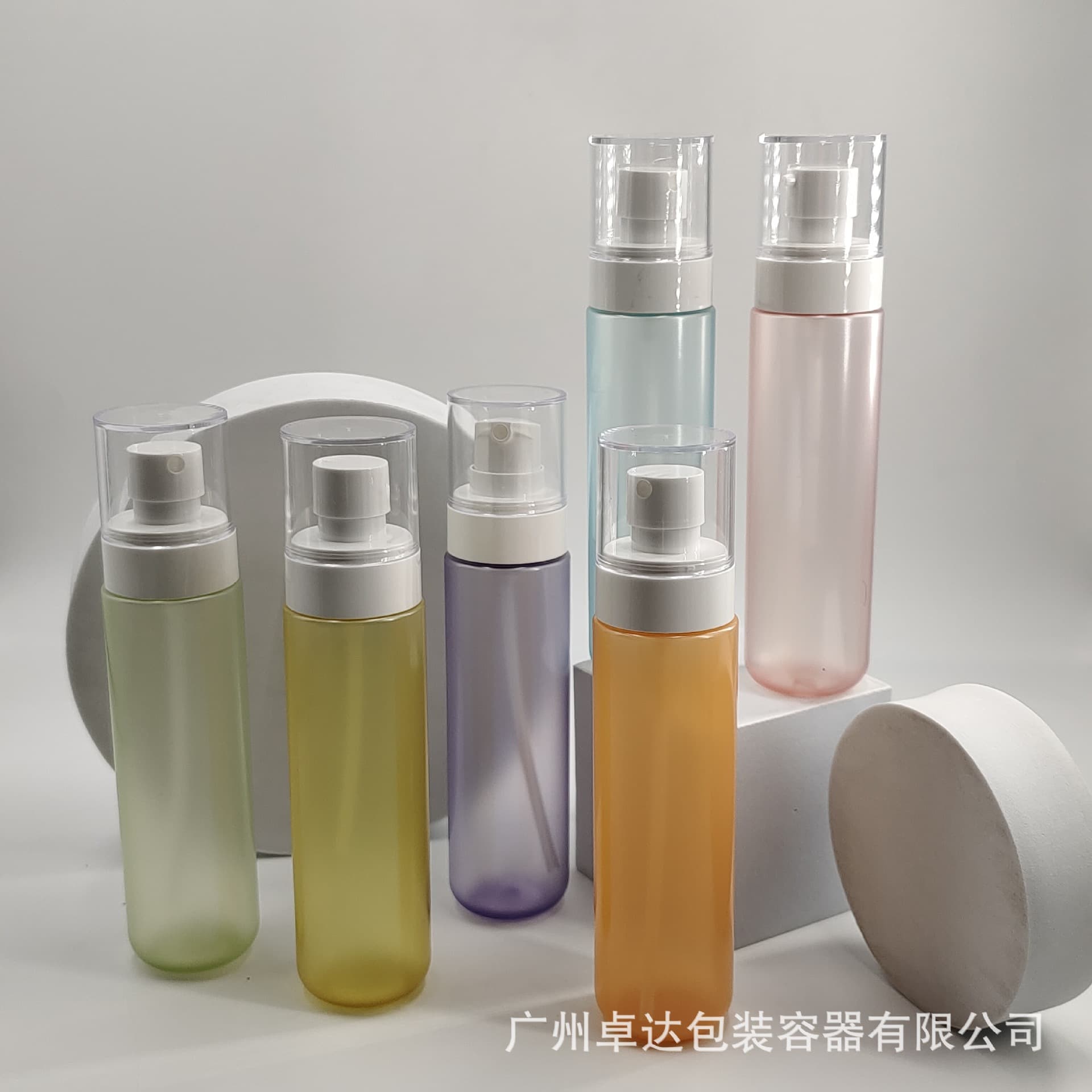 Factory wholesale 160ml flat shoulder round bottom PET plastic bottle, beautifying hydration skincare spray moisturizing lotion plastic bottle