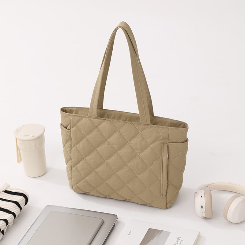 Beilian Large Capacity Diamond Quilted Tote Bag for Women New Commuter Shoulder Bag Versatile Handbag Casual Fashion Laptop Bag