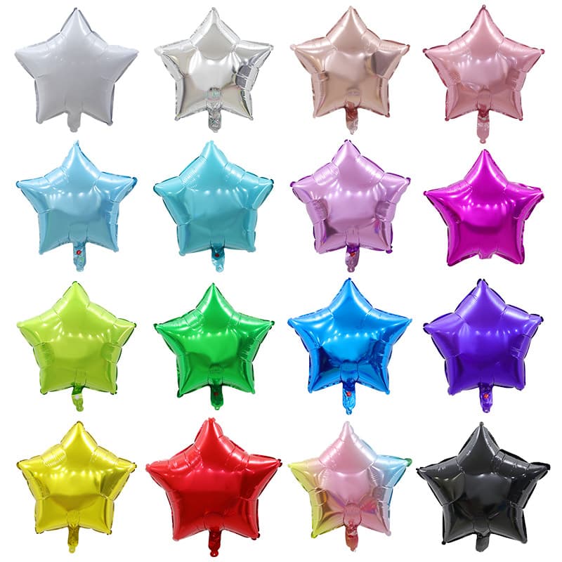 Children's Day Aluminum Film Balloon Wholesale, Birthday Wedding Plain 18-Inch Five-Point Star Aluminum Foil Balloon Wholesale