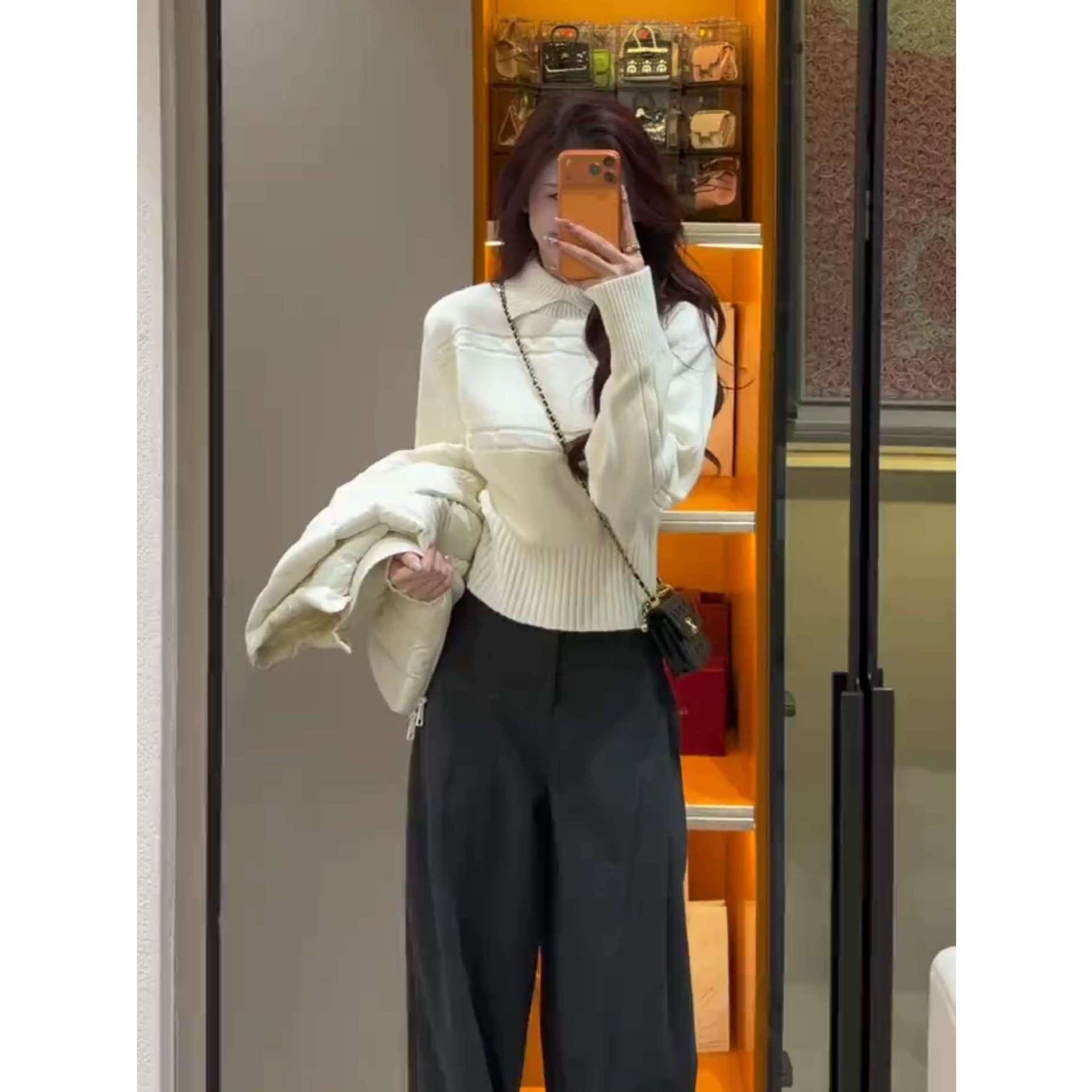 Quiet Luxury Soft Ribbed Turtleneck Knit Sweater for Women, Autumn Winter Inner Layer Batwing Sleeve Casual Lazy Style Top