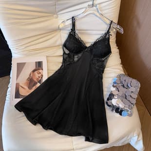 Women's Loungewear, Cozy and Comfortable Sleepwear, Elegant Sweet Bow Slim Fit with Built-in Pads Camisole Solid Color Loungewear