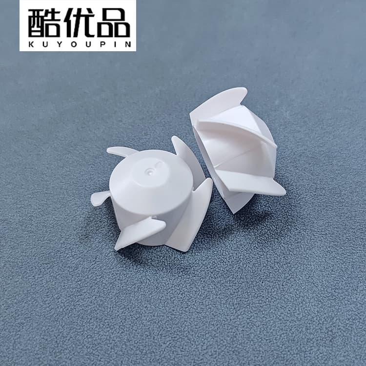 Handheld fan ABS plastic turbine brushed reverse blade 30mm diameter 5-blade small white fan blade