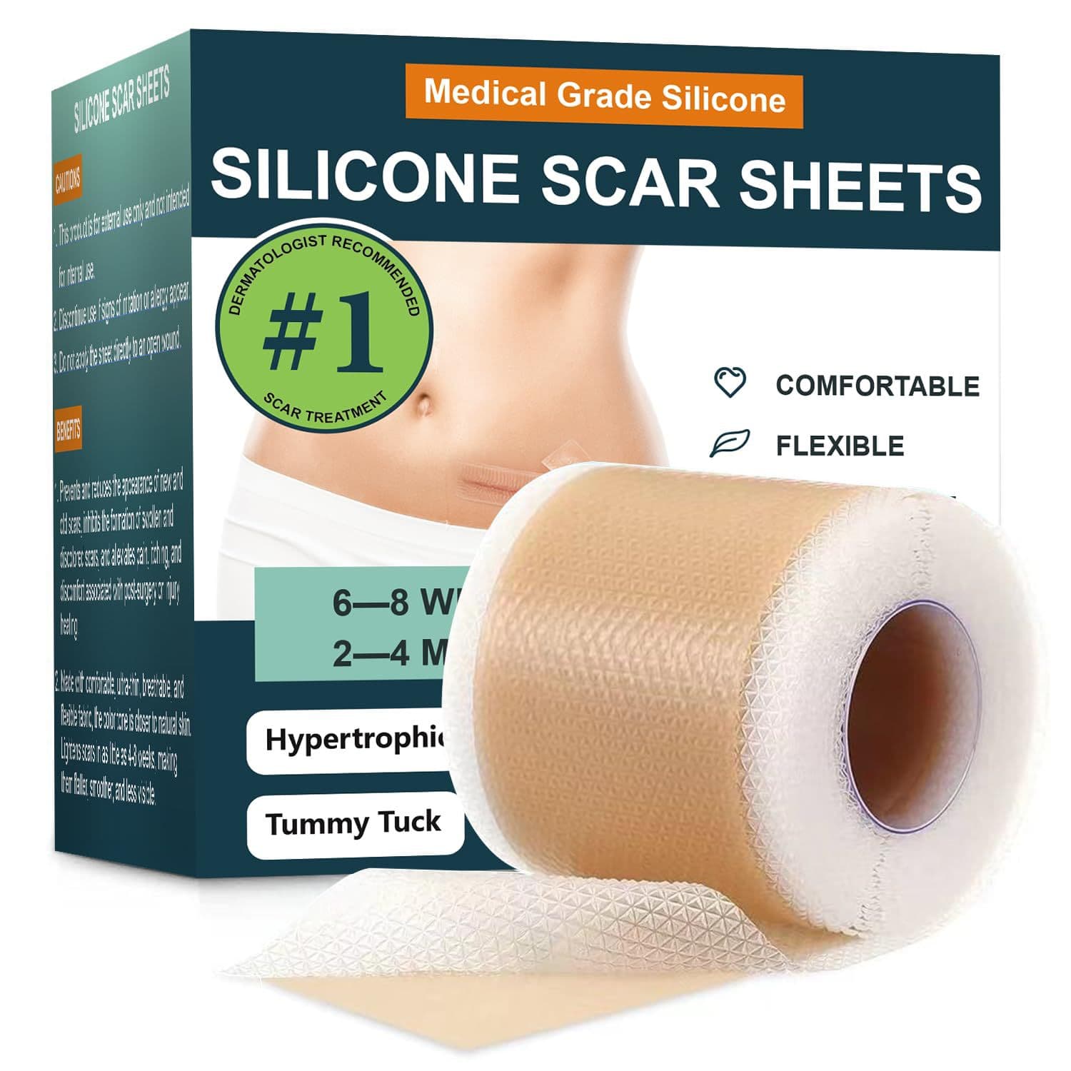 Cross-border Silicone Scr Sheets 1.5m length soothes scar skin body silicone scar sheet tape
