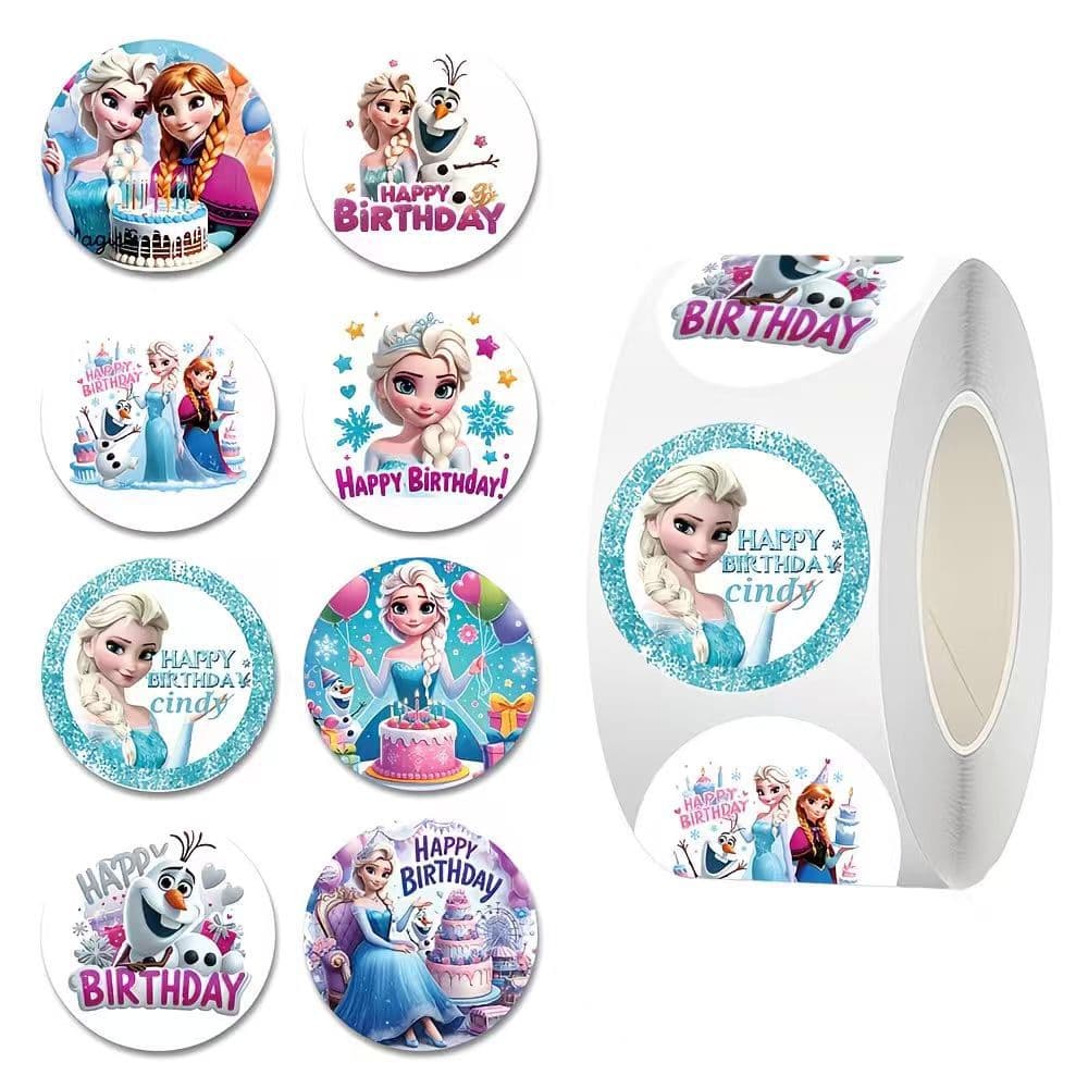 500 Frozen themed birthday stickers roll stickers children's party sealing stickers decorative stickers