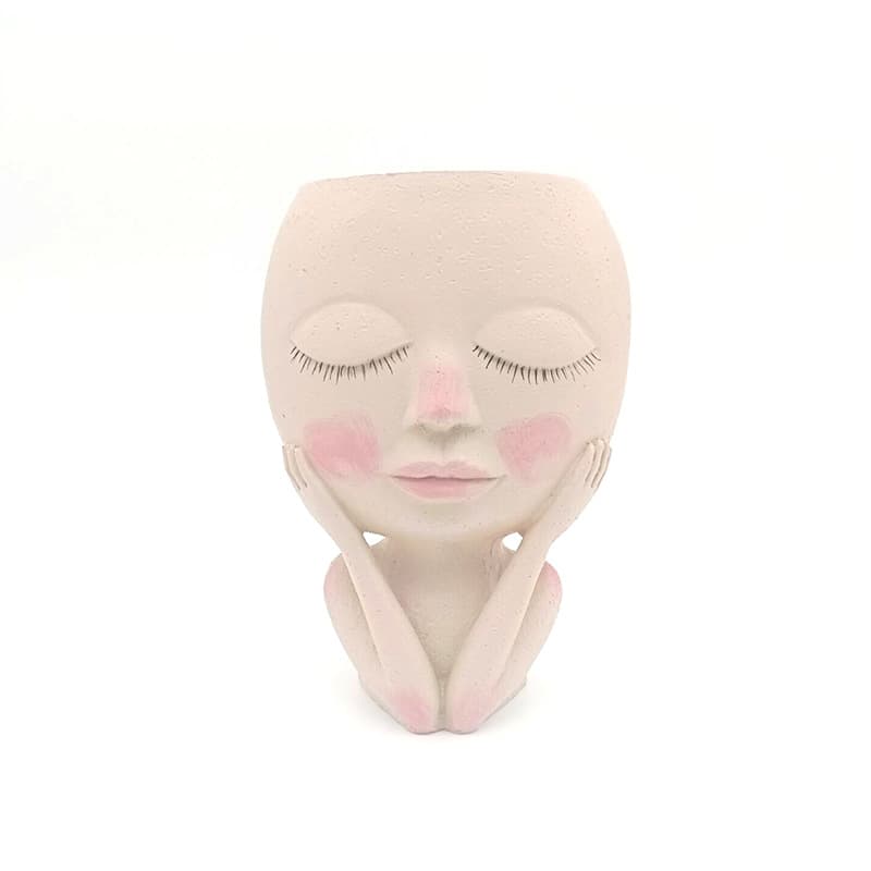Cross-border Resin Figurine Flower Pot Handheld Doll Succulent Pot Nordic Internet Celebrity Art Figurine Sculpture Vase Ornament