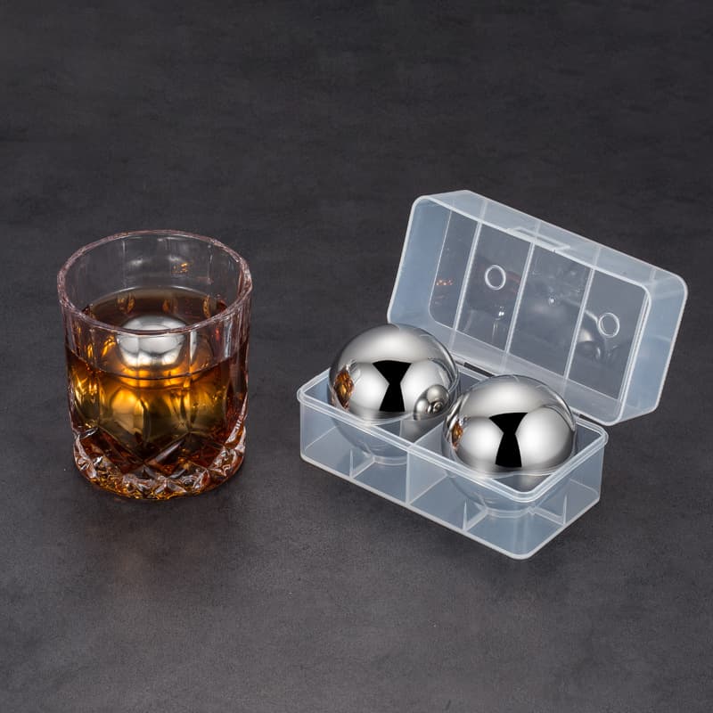 Stainless Steel Round Ice Stones Set Metal Ice Spheres Chilling Beverages Ice Pellets Ice Cubes Barware Wholesale