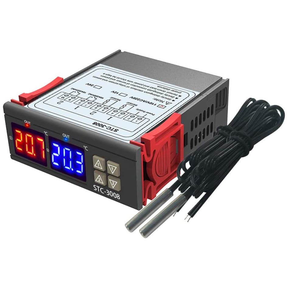 STC-3008 Dual Display Dual Temperature Digital Intelligent Temperature Controller with Adjustable Switch