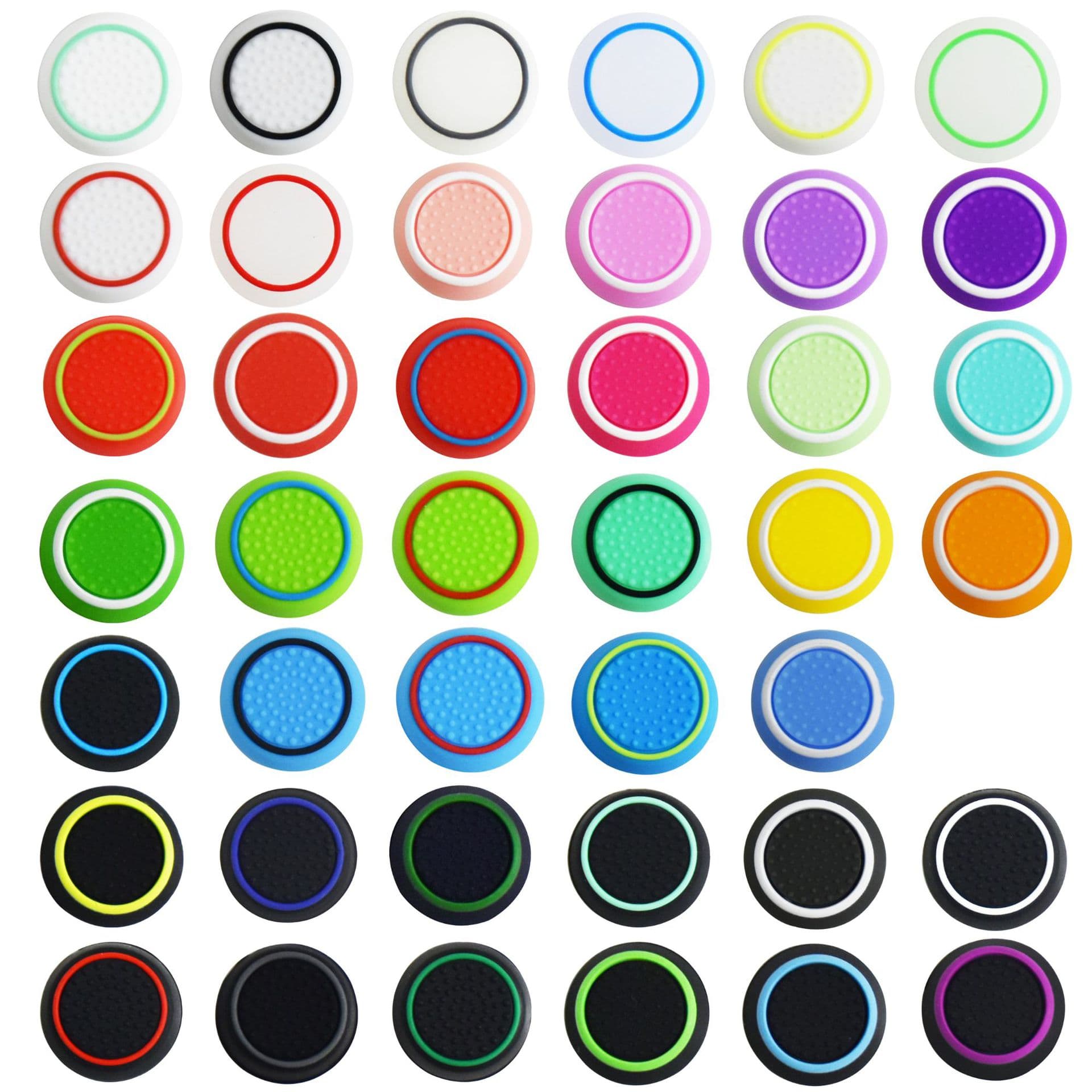 Compatible with PS Joystick Caps for PS4, PS5, XBOX ONE, Dual-Color Mushroom Head Silicone Grip Caps Set