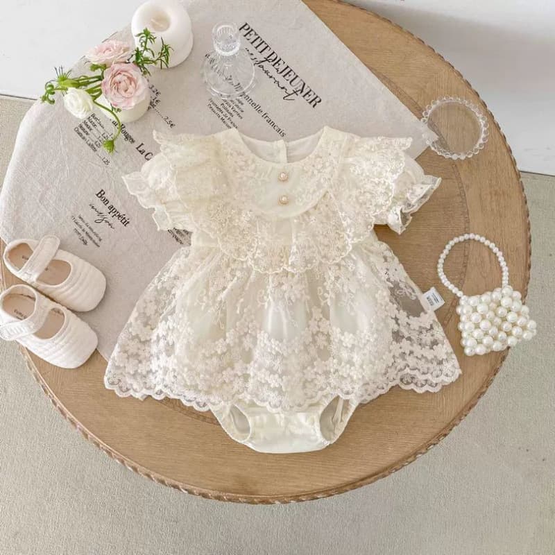 Baby Onesie Summer Girls Sweet Princess Dress Romper Birthday Outfit Newborn Bodysuit