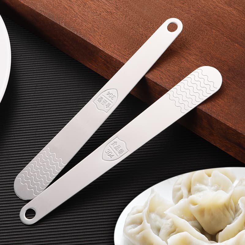 Dumpling Filling Scoop, Wonton and Dumpling Tool, Stainless Steel Filling Shovel and Straight Mixing Spatula