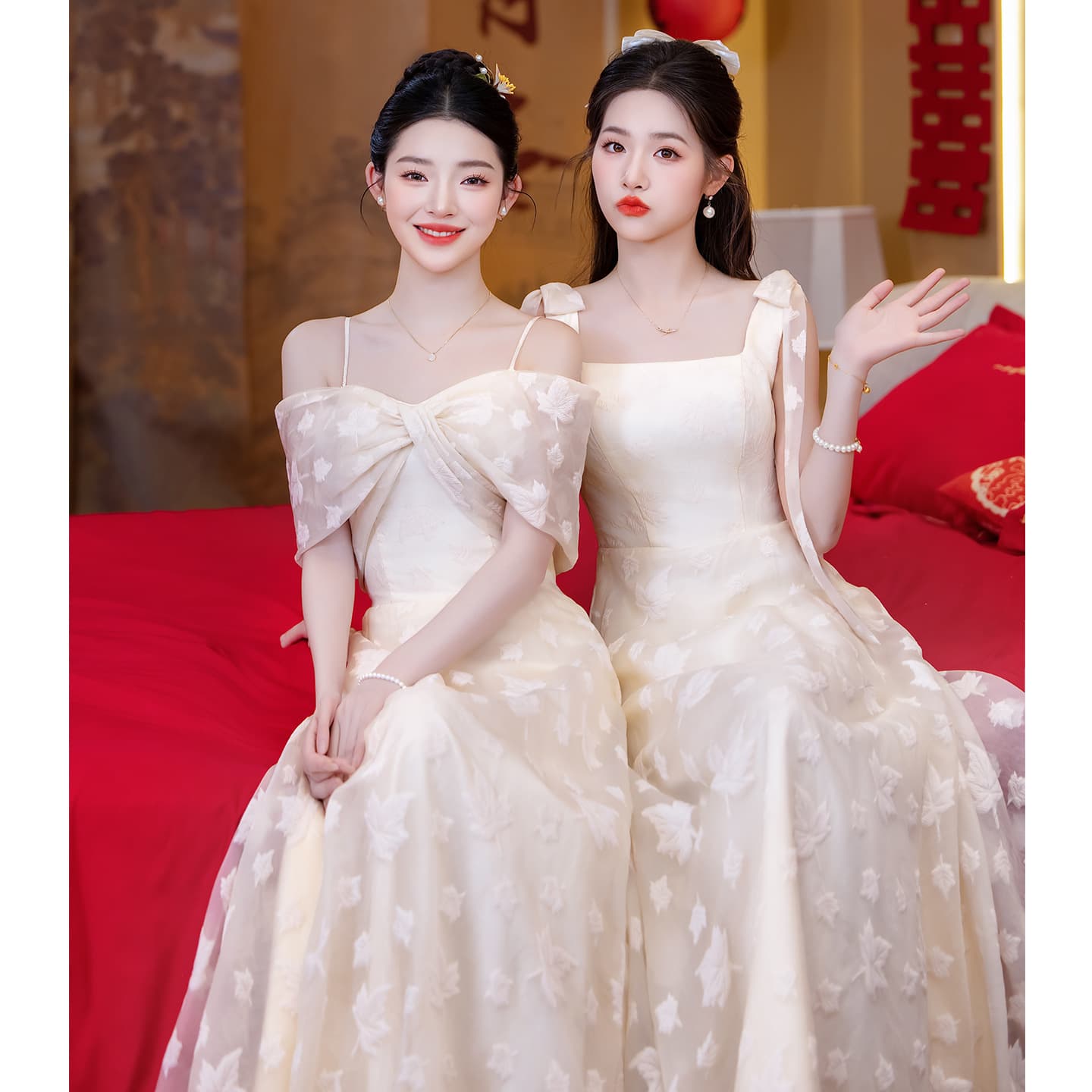 Ethereal Bridesmaid Dress French Style 2025 New Summer Niche Sister Squad Wedding High-End Gown for Women's Coming-of-Age Ceremony