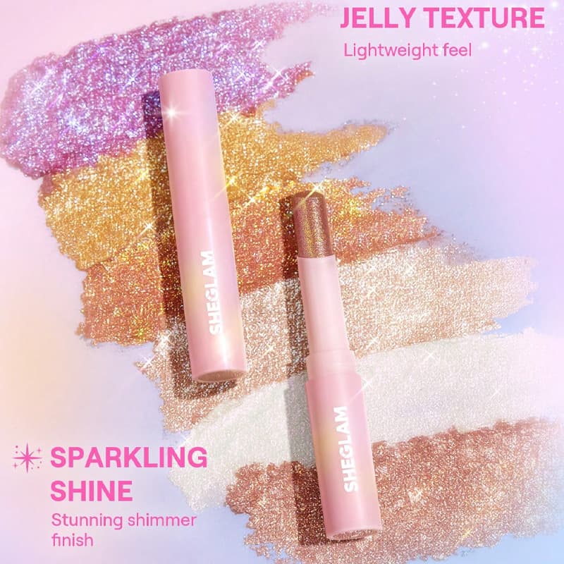 Cross-border Sheglam Eyeshadow Stick Hot Water Glow Jelly Highlighter Eyeshadow Stick Super Shiny Multi-Color Eyeshadow Highlighter Stick
