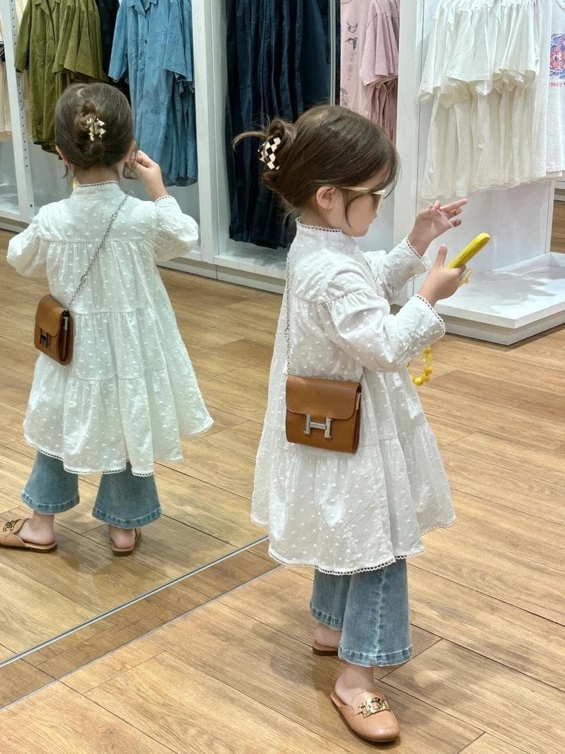 Girls' Princess Dress Jeans Set for Spring Autumn Winter, Trendy Spring Outfit for Baby Girls, Elegant Stand Collar Long Sleeve Petticoat Princess Dress Set