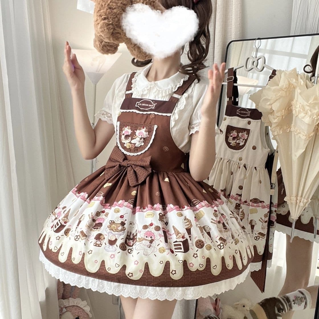 Full payment for the 【Little Sheep Chocolate】Babe Rabbit Lolita Original Authentic Cute Overalls, Lolita Everyday Sweetness