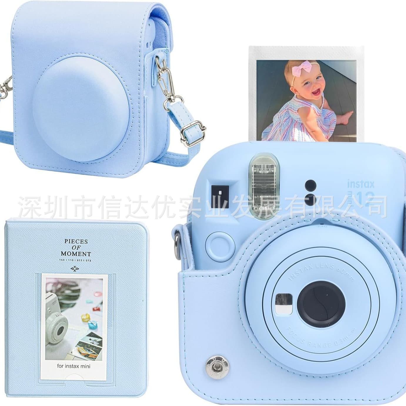 Instax Mini 12 Kit with Adjustable Shoulder Strap Camera Bag and 64-Pocket Photo Album