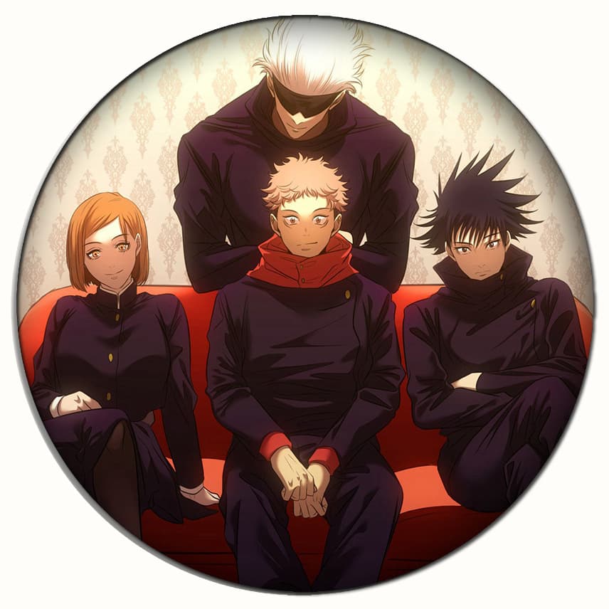 Anime Badge Jujutsu Kaisen Merchandise Yuji Itadori Satoru Gojo Round Pin Button Tin Mirror Anime Accessories