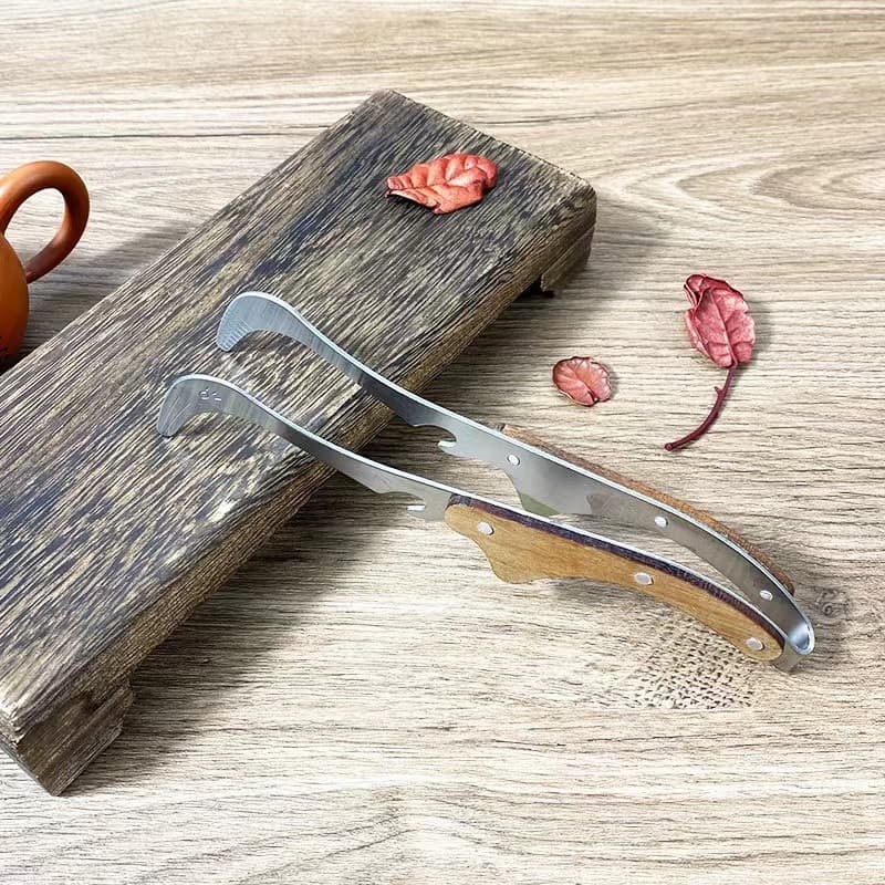 Stainless steel tea tongs, high-end household tea set accessories, tea tongs, teacup clips, tea set accessories.