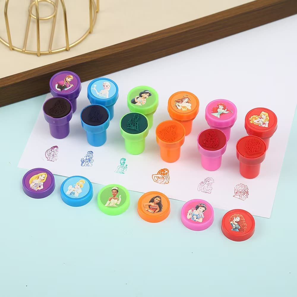 Cross-border Multi-style 12-image Stamps New Theme Custom Pattern Stamps Cartoon Stamps Children's Stamps