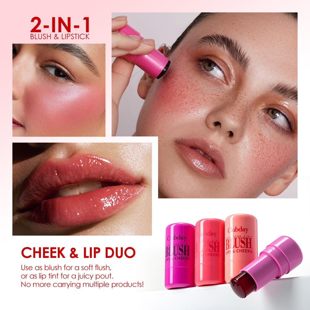 Cross-border Natural Long-lasting Non-fading Jelly Blush Easy-to-apply Moisturizing Matte Blush Stick Wholesale Stock