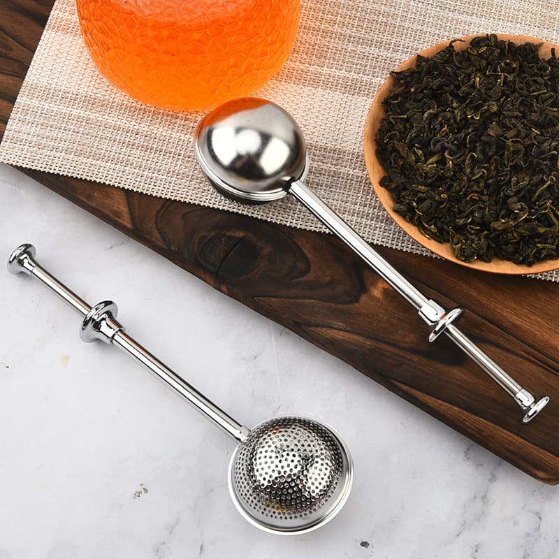 304 Telescopic Tea Ball Stainless Steel Infuser, Tea Leaf Filter, Spherical Powder Dispenser in Stock