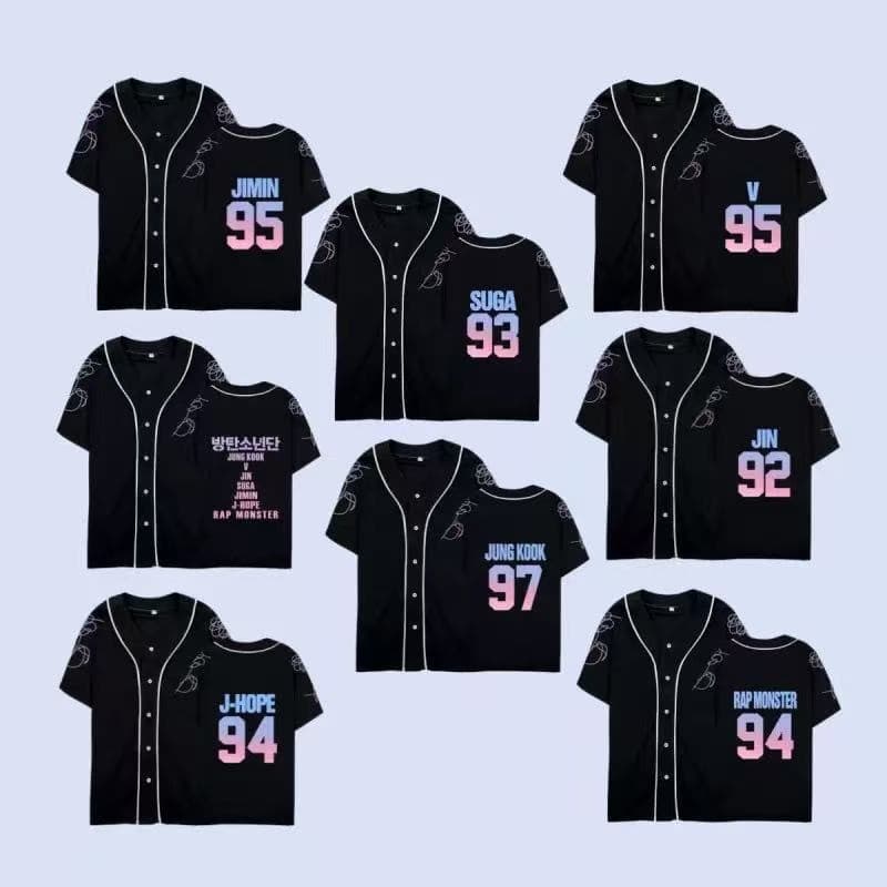 New 3D Printed BTS Short Sleeve Yankees Baseball Jersey Sport Fashion T-Shirt for Foreign Trade Independent Station