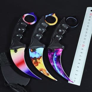 CSGO Karambit Knife, Eagle Claw Outdoor High-Strength Self-Defense Sharp Knife, Game Peripheral Tiger Claw Model Prop