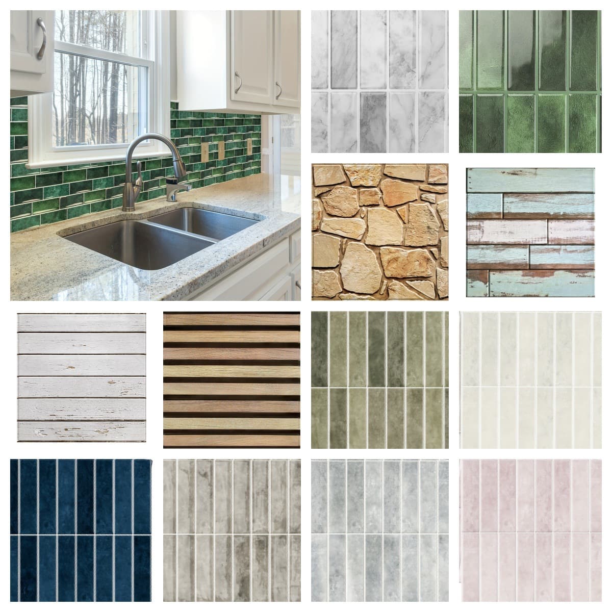 Handmade DIY Self-Adhesive Waterproof Tile Sticker for Home Kitchen TV Background Wall Decoration, Imitation Tile Coating Wall 2D Sticker
