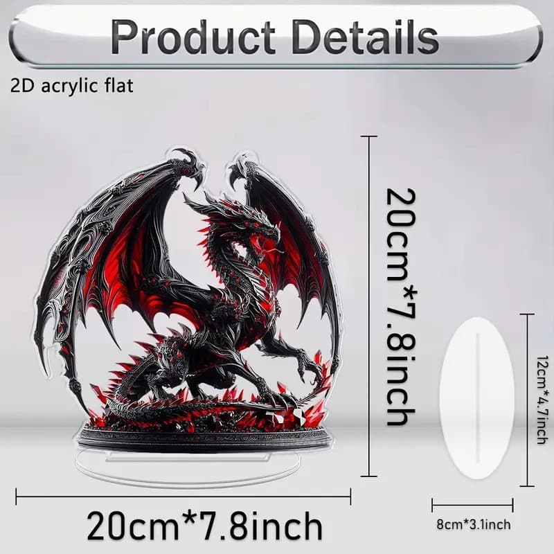 Cross-border popular flat acrylic ornament dragon is suitable for office room desk desktop display decorative ornaments