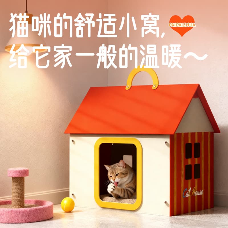 Creative graffiti cat beds and scratching boards, custom-made wear-resistant and lint-free corrugated cardboard pet cat beds, Shenzhen factory makes them.