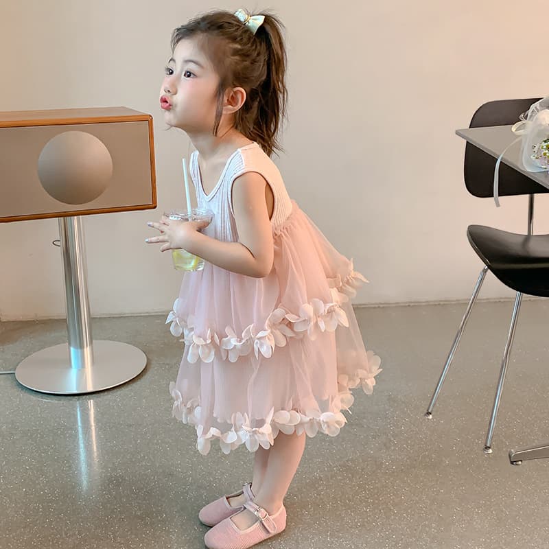 Girls Summer Dress 2025 New Baby Vest Dress Children's Dress Fashionable Little Girl Princess Dress