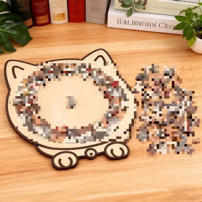 Cross-Border Hot Selling Cat-Shaped Wooden Puzzle Morandi Educational Puzzle