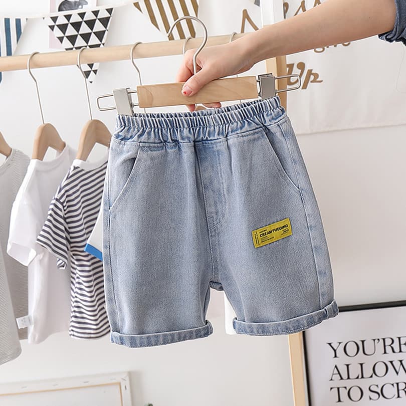 Boys Denim Capri Pants Summer Mid-Length Shorts for Toddler Kids