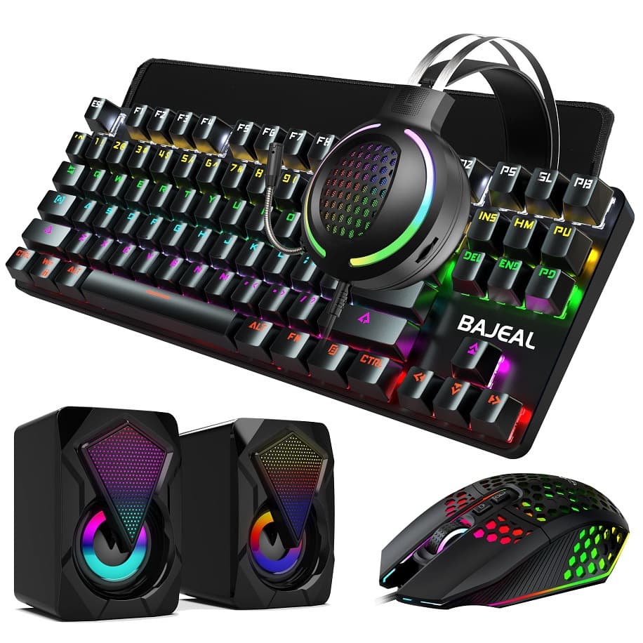 T500 Mechanical Keyboard and Mouse Set with Headphone Speaker, Four or Five Piece Set, Gaming Luminous, Competitive, Cross-Border