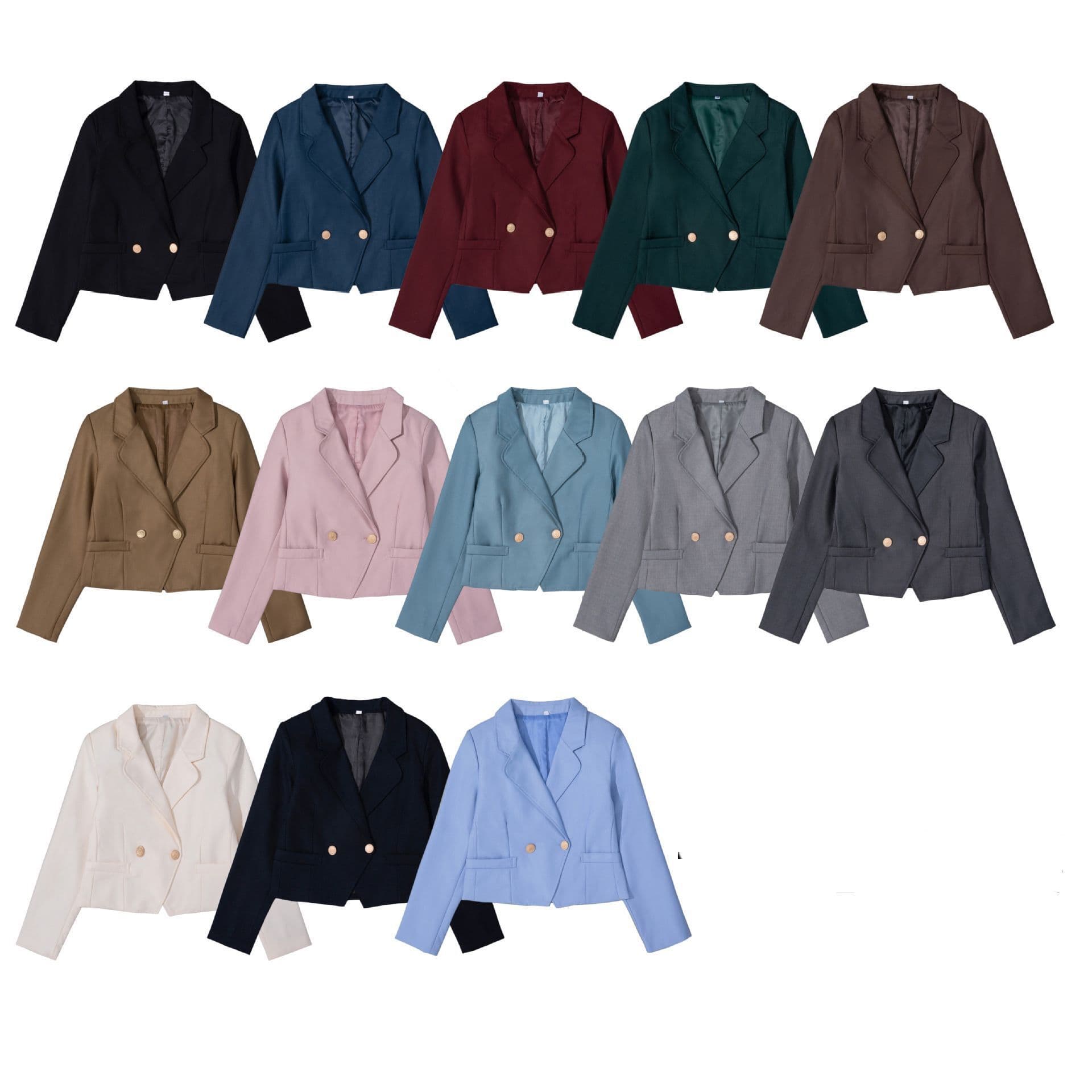 JK Uniform Blazer for Women, Pool Black Suit with Badge, Autumn/Winter Versatile School Style Professional Set
