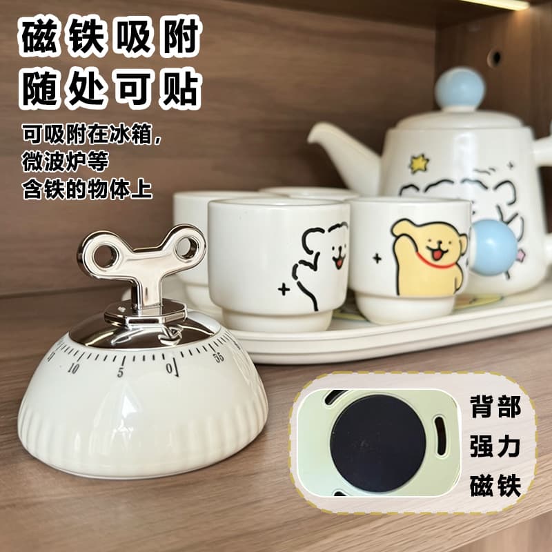 Cute Crayon Shin-chan Mechanical Kitchen Timer Countdown Timer for Study, Work, and Self-Discipline Reminder