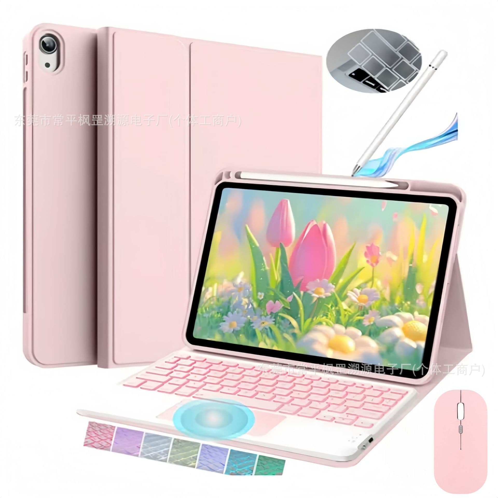 Compatible iPad A16 Tablet Case 10th Generation with Spanish Language, Touchpad, Backlight, Bluetooth Keyboard, and Letter Ñ