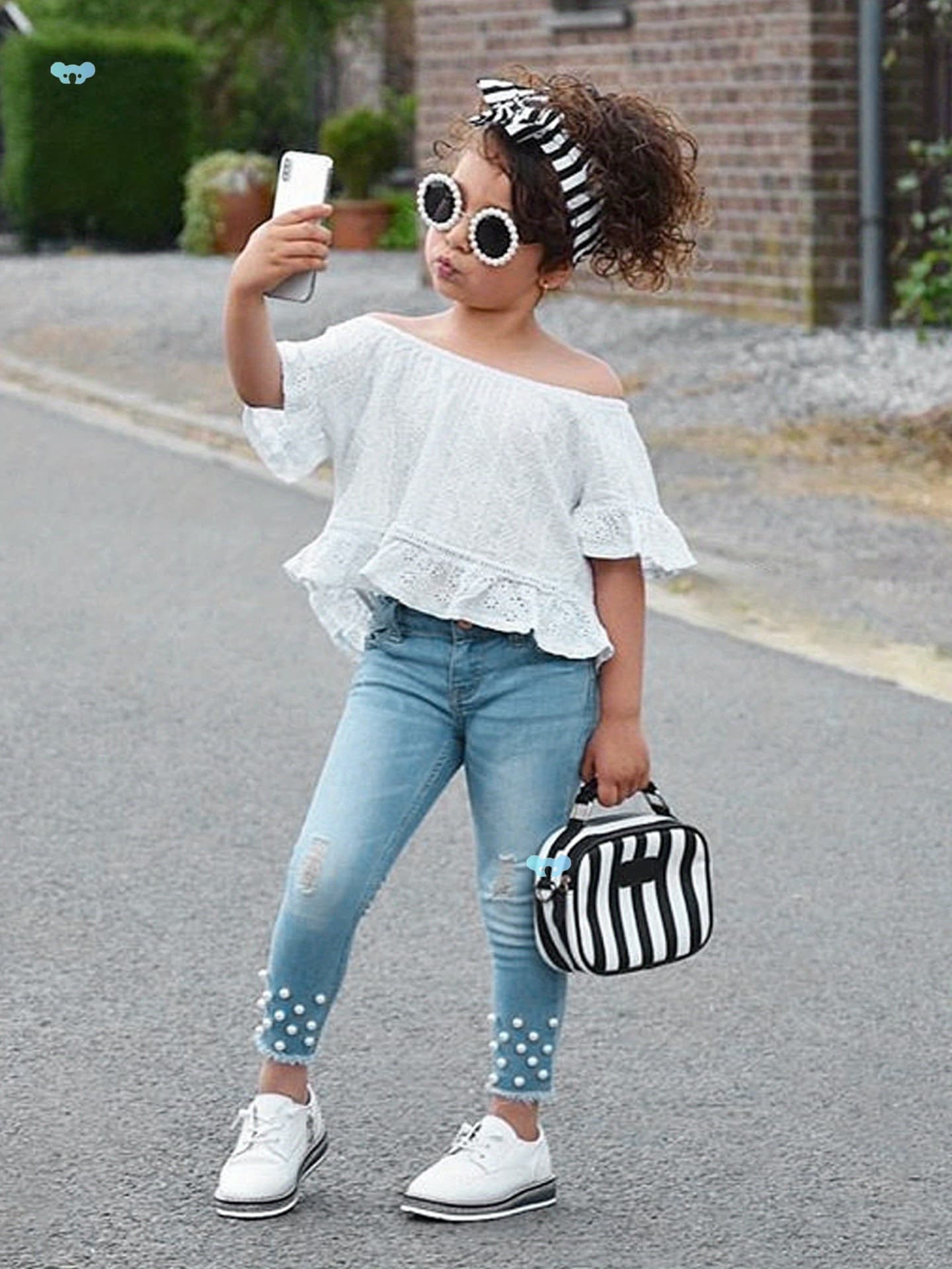 1-6 Years Baby Girl Denim Pant Clothes Set 2pcs Off Jeans
