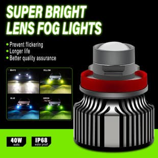 Car LED Headlight Fog Light T3 Green Lemon LED Lens Car Headlight LED Headlight Anti-Fog Cross-Border Hot Selling LED