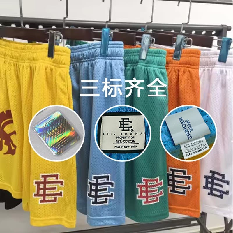 Original Export Eric Emanue Shorts EE Shorts Men's Casual Athletic Pants Breathable Quick-Dry Double E Shorts