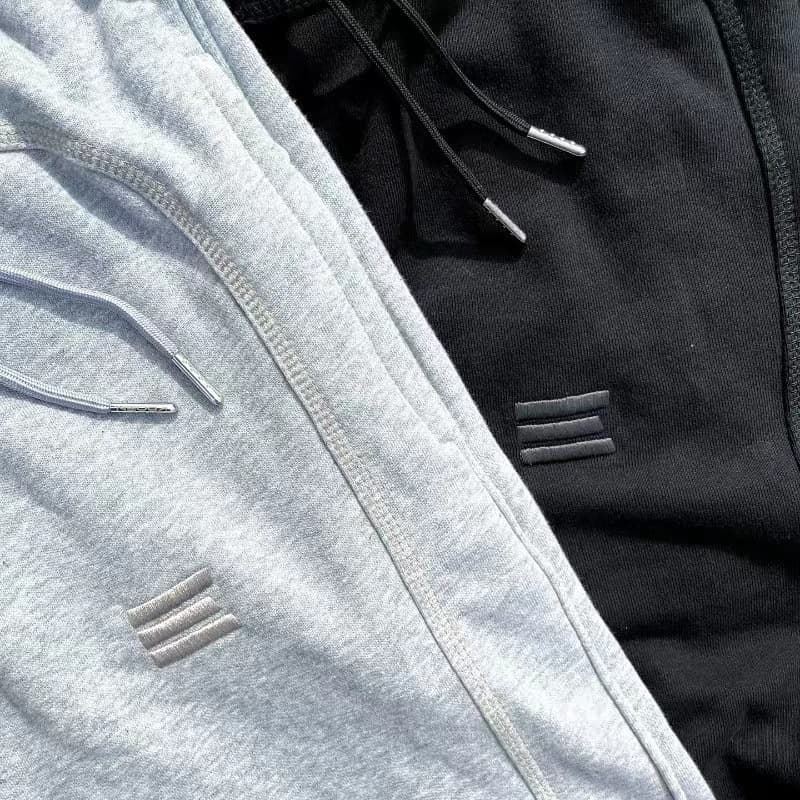 2025 New Cross-Border Cotton Jogger Pants for Men with Three-Stripe Embroidery, Chinese Trend Long Pants, Versatile Casual Style, Hot Sale