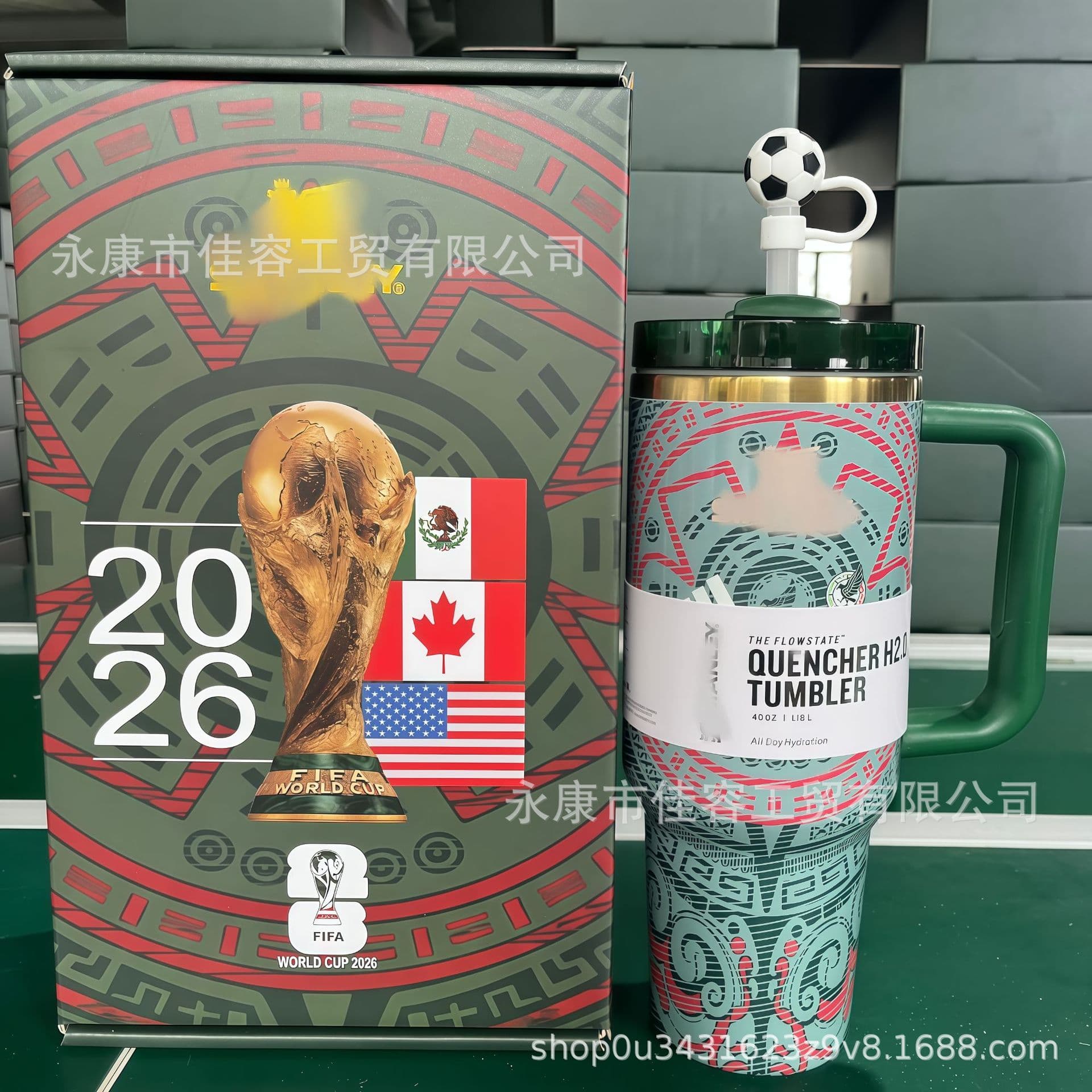 Stanley Mexico National Team Insulated Tumbler Large Capacity Handle Cup Soccer Fan Limited Edition Stainless Steel Water Bottle